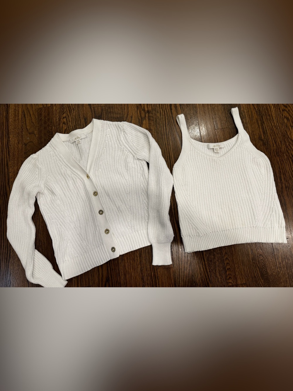Lilly Pulitzer Bristow Cardigan Sweater With Matching Tank Size XXS In White